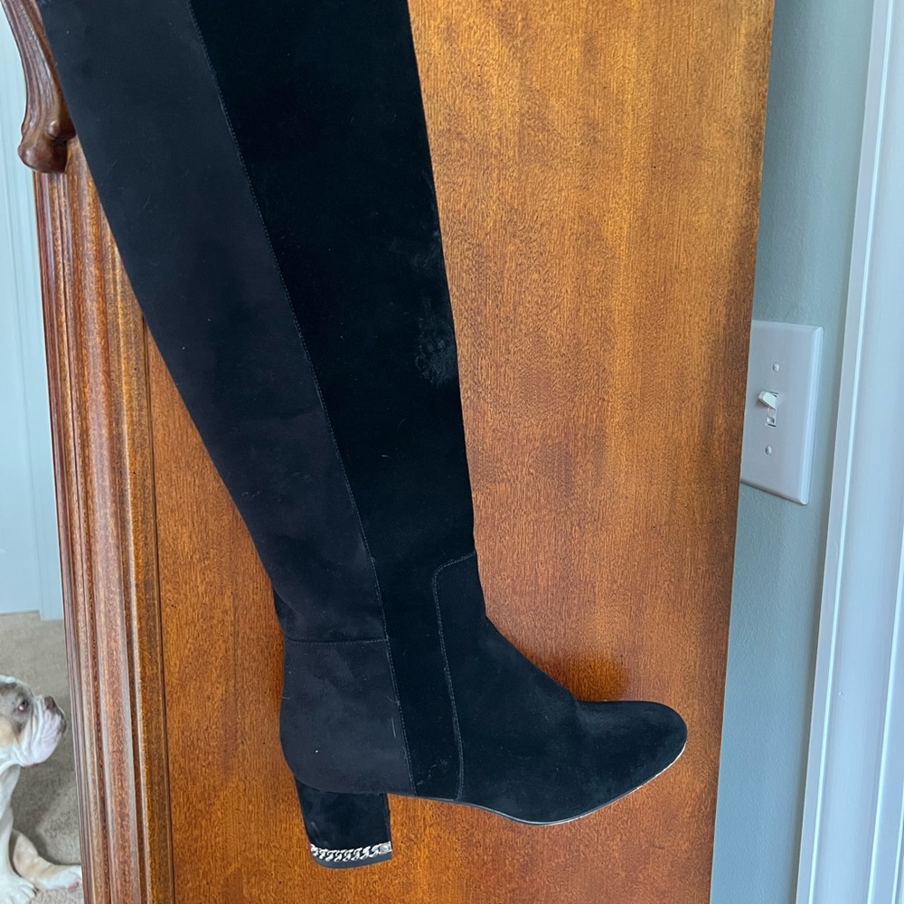 Michael Korrs black suede knee high boots